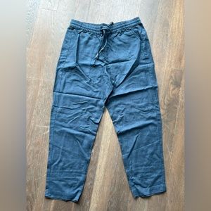 Size M Women’s JCrew drawstring crop pants.  Slate blue. New with tags.